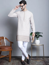 Men's Chikankari Embroidered Kurta with Pyjama-JOKP-P-5009