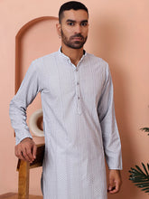 Men's Sequins Embroidered Kurta with Pyjama-JOKP-PW