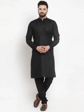 DesiQlo Men's Solid Dobby Kurta Payjama Set ( JOKP 501 Black D )