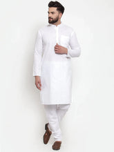 DesiQlo Men's Solid Dobby Kurta Payjama Set ( JOKP 501 White D )