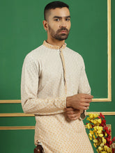 Men's Sequins Good Embroidered Kurta with Pyjama-JOKP-P