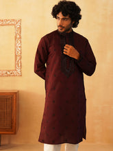 Sequins Embroidered Kurta Pyjama Set for Men-JOKP-P