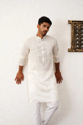 Men's Embroidered Kurta With Pyjama-JOKP-P