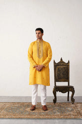 Men's Sequins Embroidered Kurta With Pyjama-JOKP-PJ