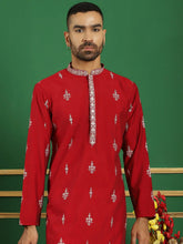 Men's Foil Printed Kurta with Pyjama-JOKP-P