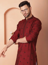 Men's Collar Chikankari Embroidered Kurta With Pyjama-JOKP-PQ