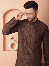 Men Chikankari and Sequence Kurta with Pyjama-JOKP-P