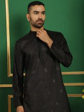 Men's Solid Embroidered Kurta with Assorted Pyjama-JOKP-P