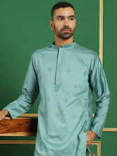 Men's Embroidered Solid Kurta with Pyjama-JOKP-P