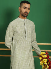 Men's Geometric Styled Printed Kurta with Pyjama-JOKP-P