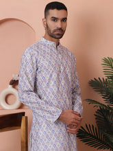Men's Printed and Embroidered Kurta Pyjama Set-JOKP-PLL