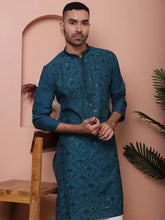 Men's Embroidered and Sequins Kurta with Pyjama-JOKP-OP