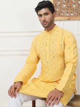 Embroidered & Sequin Cotton Kurta Pyjama Sets-JOKP-P