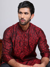 Men's Jacquard Kurta Payjama Sets ( NJOKP B-P 517Maroon )
