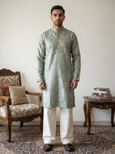 Designer Silk Blend Kurta with Korean Pants ( JOKP PJ11W 5309Sea-Green )