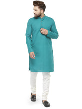 Men Green & White Solid Kurta with Churidar ( JOKP 532 Green )-JOKP-532