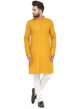 Yellow & White Solid Kurta with Churidar ( JOKP 532 Yellow )-JOKP-532