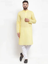Men Yellow Chikan Kurta Only ( KO 561 Yellow )-KO-561