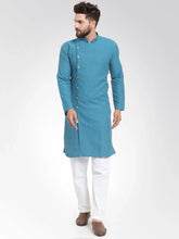 Men Green Self Design Kurta with Pajama ( JOKP 572 Green )-JOKP-572
