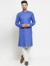 Men Royal-Blue Solid Kurta with Churidar ( JOKP W 576 Blue )-JOKP-W-576