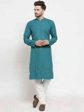 Men Green Solid Kurta with Churidar ( JOKP W 576 Green )-JOKP-W-576