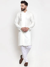 Men White Solid Kurta with Churidar ( JOKP 588 White )-JOKP-588