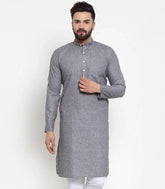 Men Grey Self-design Kurta Only ( KO 605 Grey )-KO-605
