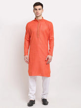 Men's D-Orange Woven Kurta Payjama Set
