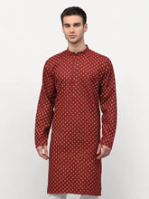 DesiQlo Men's Maroon Printed Kurta Only ( KO 627 Maroon )
