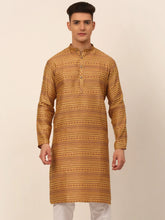 Men Printed Sequinned Kurta Only ( KO 668 Yellow )