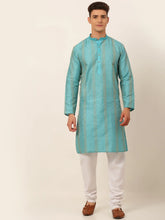 DesiQlo Men's Sky Blue Embroiderd Kurta Pajama ( JOKP 671 Sky )