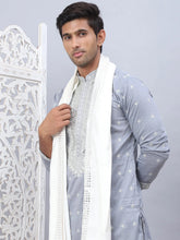 Men's Sequins Embroidered Kurta Pyjama With Dupatta-JOKP-DM-WR1