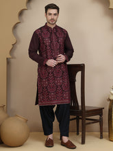 Embroidered Silk Blend Kurta with Salwar ( JOKP SP-B 5180 Purple )