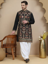 Floral Embroidered Straight Kurta With Salwar ( JOKP SP-W 5200 Black )