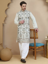 Floral Embroidered Straight Kurta With Salwar ( JOKP SP-W 5200 White )