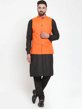 Men's Solid Kurta Pajama with Solid Assorted Waistcoat