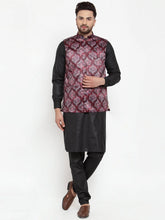 Premium Solid Cotton Kurta Pajama with Printed Waistcoat