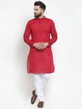 DesiQlo Men Maroon Chikan Kurta with Churidar ( JOKP 561 Maroon )