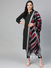 Women Black & Grey Solid Kurta with Trousers & Dupatta ( JOKS D17Grey 1362 Black )