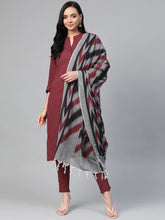 Women Maroon & Grey Solid Kurta with Trousers & Dupatta ( JOKS D17Grey 1362 Maroon )