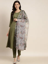 Gotta Patti Kurta with Trousers & With Dupatta ( JOKS D34W 1466 Green )-JOKS-D34W-1466