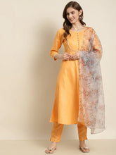 Gotta Patti Kurta with Trousers & With Dupatta ( JOKS D34W 1466 Orange )-JOKS-D34W-1466