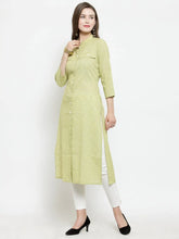 Women Green woven design Straight Kurta ( JOK 1196 Green )-JOK-1196
