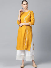 Women Mustard Embroidered Straight Kurta ( JOK 1311 Mustard )-JOK-1311