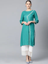 Women Rama Green Embroidered Straight Kurta ( JOK 1311 Rama )-JOK-1311