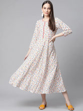 DesiQlo Women White & orange Floral Printed Floral Kurta ( JOK 1413 White )