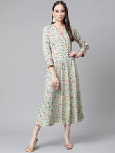 DesiQlo Green Floral printed A-Line kurta ( JOK 1414 Green )
