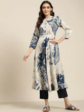 Women Navy Blue & Pink Printed Anarkali Kurta ( JOK 1442 Blue )