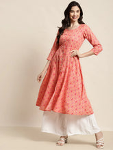 Printed Anarkali Kurta ( JOK 1452 Orange )