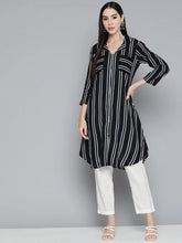 Black Striped Kurta ( JOK 1492 Black )-JOK-1492